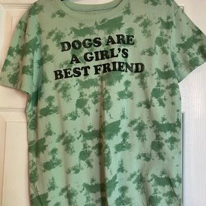 Short sleeve tie dye t shirt “dogs a girls best friend”